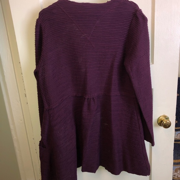CMC by Color Me Cotton purple Long Cardigan Sweater with V-Neck- gently worn. - Picture 8 of 8